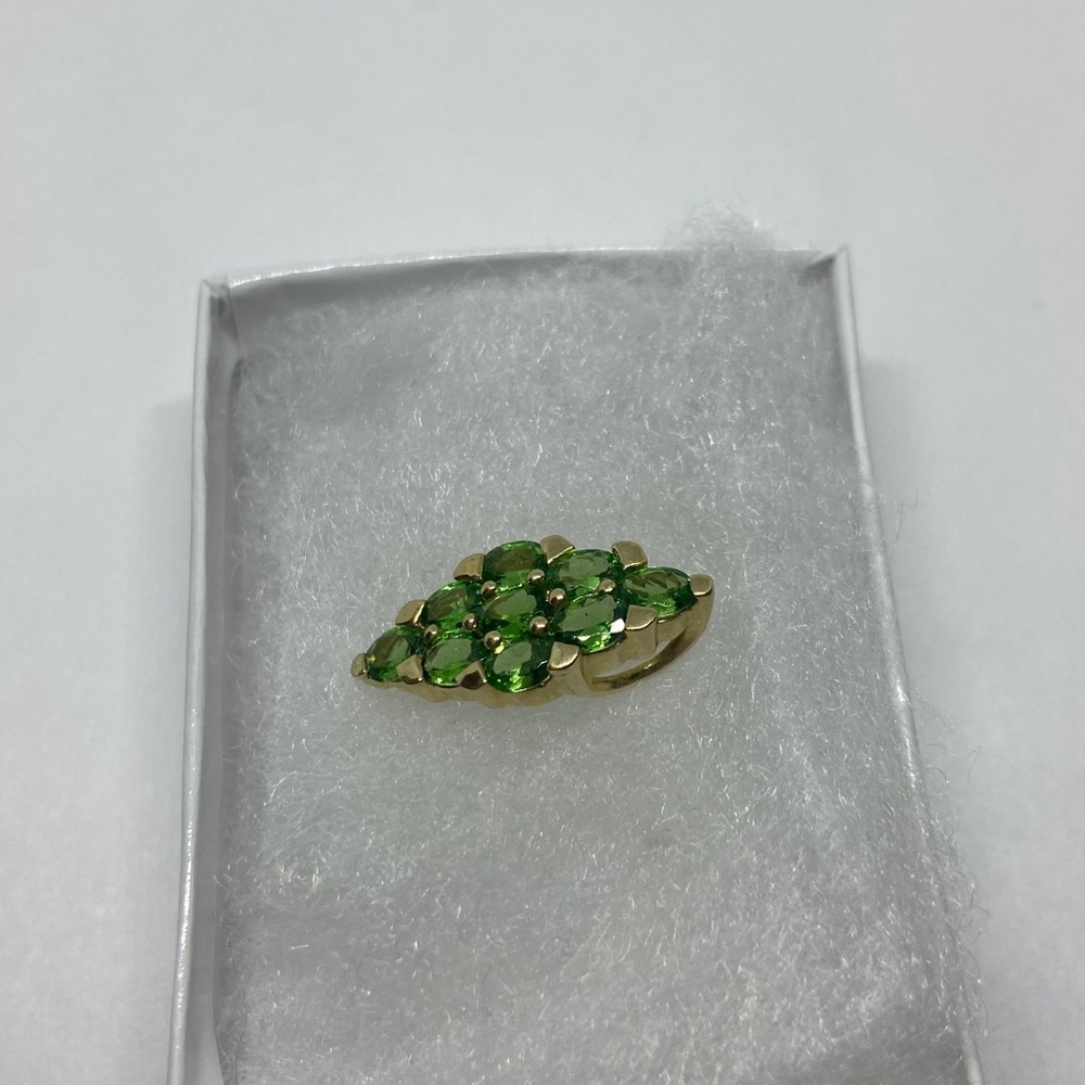 Solid 10kt Yellow Gold Colored Stone Pendant - image 3